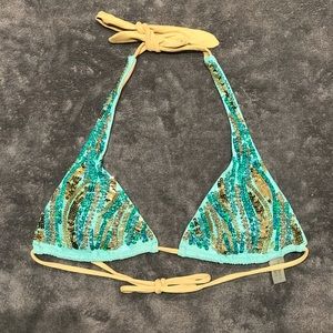 Victoria’s Secret Beaded Sequin Bikini Top XS